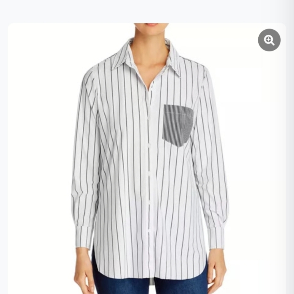 Lysse Navy and White Striped Tunic